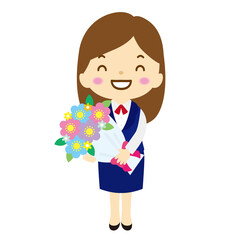 2022-066花束を持った女性