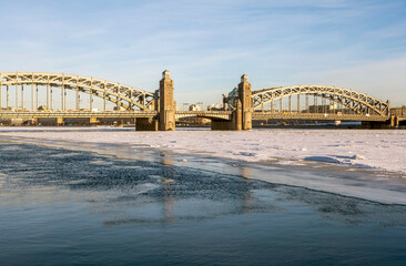 Bridge Bolsheokhtinsky (Emperor Peter the Great). St. Petersburg. Russia