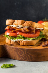Homemade Bacon Lettuce Tomato BLT Sandwich