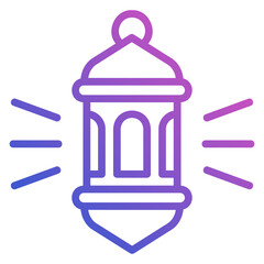 Lantern Islamic line gradient icon. Can be used for digital product, presentation, print design and more.
