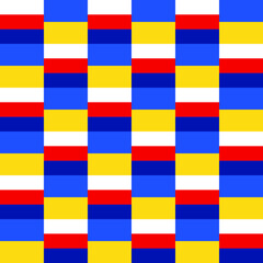 Ukraine and Russia flag color pattern. Colorful checker pattern. Peace for Ukraine. No war. Stop the war.