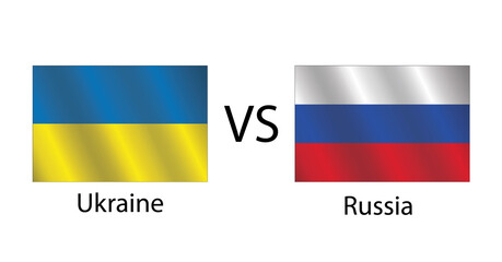 Flag of Ukraine against Russian flag