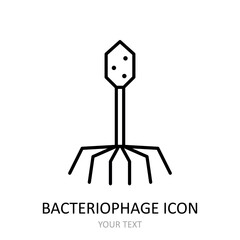 Outline vector icon with virus.