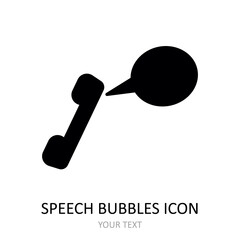 Vector illustration with speech bubbles icon. Outline drawing.