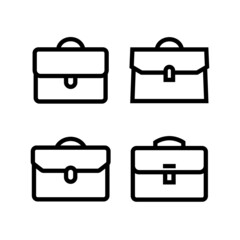 Briefcase icon set. Line icons. Briefcase line icons isolated on white. Business and finance