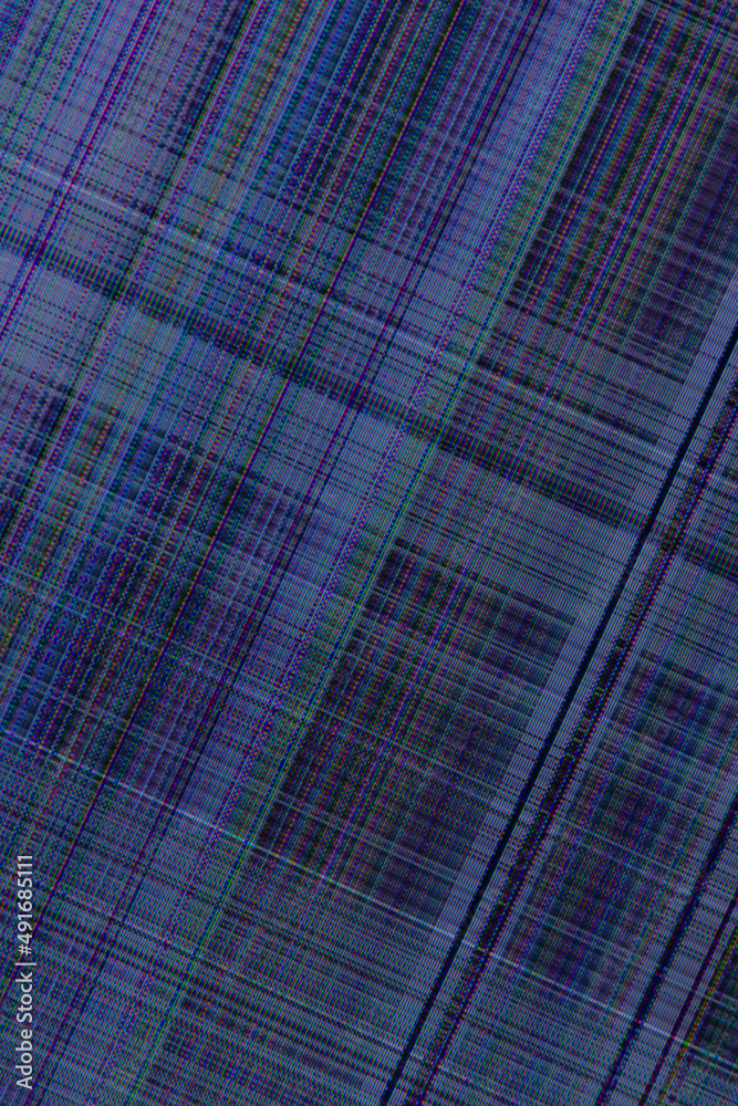 Poster dark abstract digital background: damaged screen matrix with interference of monitor and camera matr