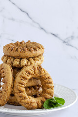Traditional typical homemade Ramadan kaak sweets