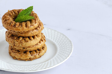 Traditional typical homemade Ramadan kaak sweets