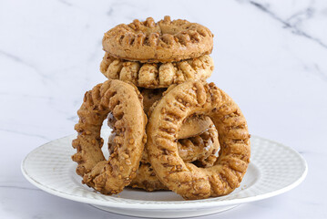 Traditional typical homemade Ramadan kaak sweets