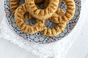 Traditional typical homemade Ramadan kaak sweets
