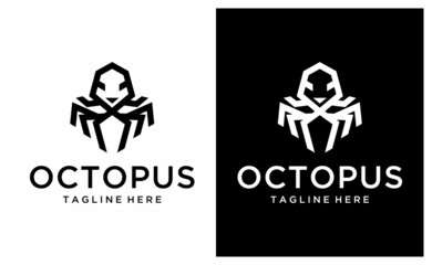 Octopus Logo, Simple Octopus Vector Logo Design, Isolated on White Background. Vector illustration