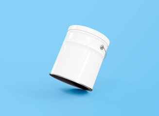 Floating Paint Bucket on Blue Background