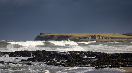 Stormy Sea at Runkerry Bay Causeway Coast Northern Ireland