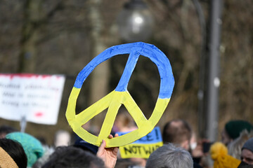 Friedensdemo am Brandenburger Tor, Berlin 27.02.2022