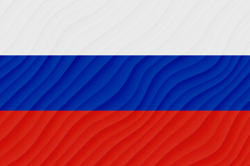Flag of Russian. Wavy background