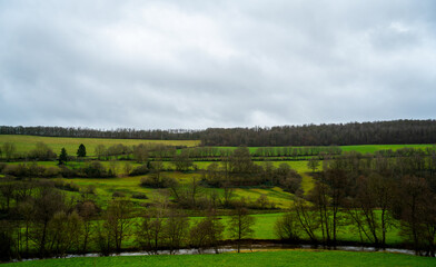 Fototapeta na wymiar Rural landscape in French Ardennes 