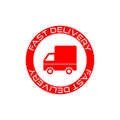 Fast delivery truck icon isolated on white background