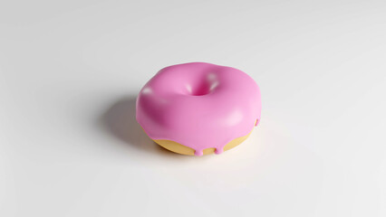 3d rendered cartoon donuts white background