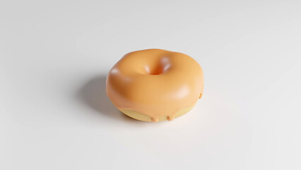 3d rendered cartoon donuts white background