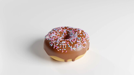 3d rendered cartoon donuts white background