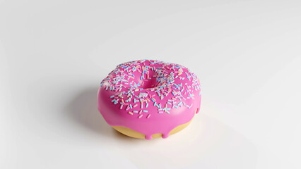 3d rendered cartoon donuts white background