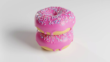 Obraz na płótnie Canvas 3d rendered cartoon donuts white background