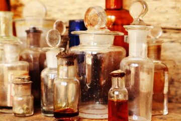 Antique Medicine Bottles, 1800s Victorian Era