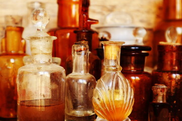 Antique Medicine Bottles, 1800s Victorian Era