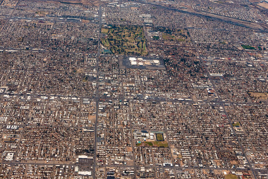 Aerial view of Tucson, Arizona, seen from the north looking south over Midtown