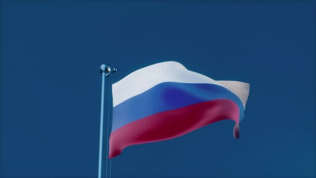 Russia 3d animation waving flag for background news web and media. High quality 4k footage