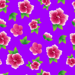 Hibiscus seamless pattern. this pattern is suitable for textiles, blankets, bedding, wallpapers, draperies, blankets and covers, gift wrapping