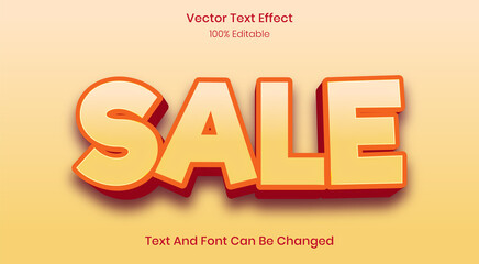 Creative 3d text sale editable yellow style effect template