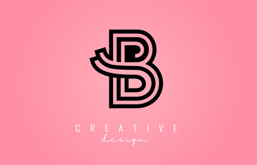 White B Letter Logo Monogram Vector Design. Creative B Letter Icon with colorful gradient background.