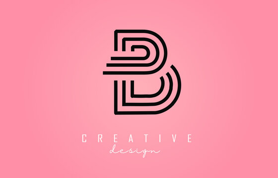 Black B Letter Logo Monogram Vector Design. Creative B Letter Icon with colorful gradient background.