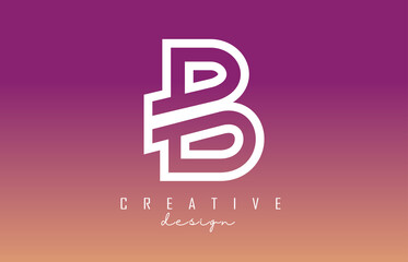 White B Letter Logo Monogram Vector Design. Creative B Letter Icon with colorful gradient background.