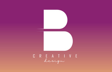 White B Letter Logo Monogram Vector Design. Creative B Letter Icon with colorful gradient background.