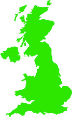 Obraz premium Green colored United Kingdom outline map. Political uk map. Vector illustration map.