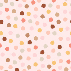 Vector colorful spots seamless pattern background. Perfect for fabric, scrapbooking, wallpaper projects.
