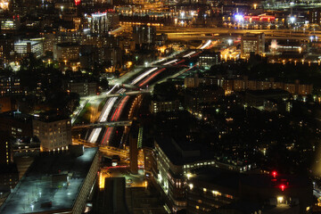 boston night cityscape long exposure