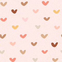 Vector heart spots seamless pattern background. Perfect for fabric, scrapbooking, wallpaper projects.