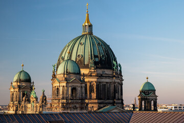 Berlin, Germany: Panorama view on the Cathedral Church (Berliner Dom). Shot taken from the rooftop of The Humboldt Forum. © LoCrew