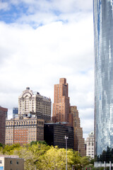 NYC cityscape foreground glass background buildings