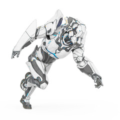 man in an armored nano tech suit is running