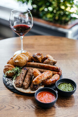 Plate with different types of meat