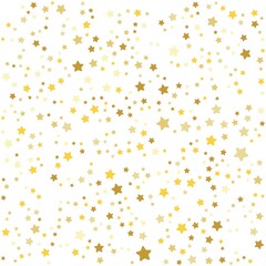 Yellow stars pattern on the white background. Vector illustration.