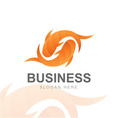 Modern Golden Ratio Koi Fish Logo Template