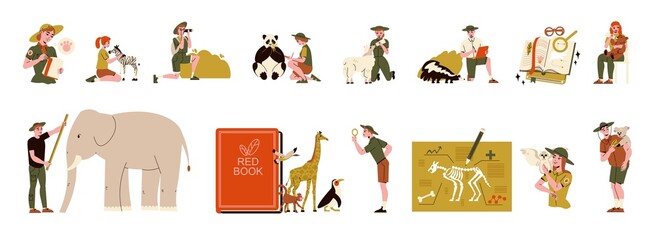 Zoologist Animals Icon Set