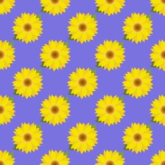 Seamless pattern abstract sunflower