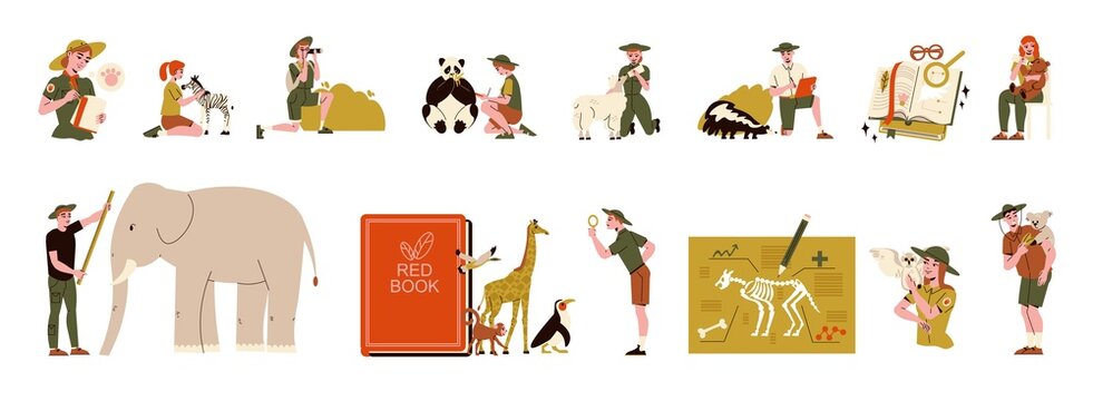 Zoologist Animals Icon Set