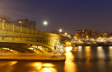 The famous Mirabeau bridge was constructed in 1893 . Paris France.